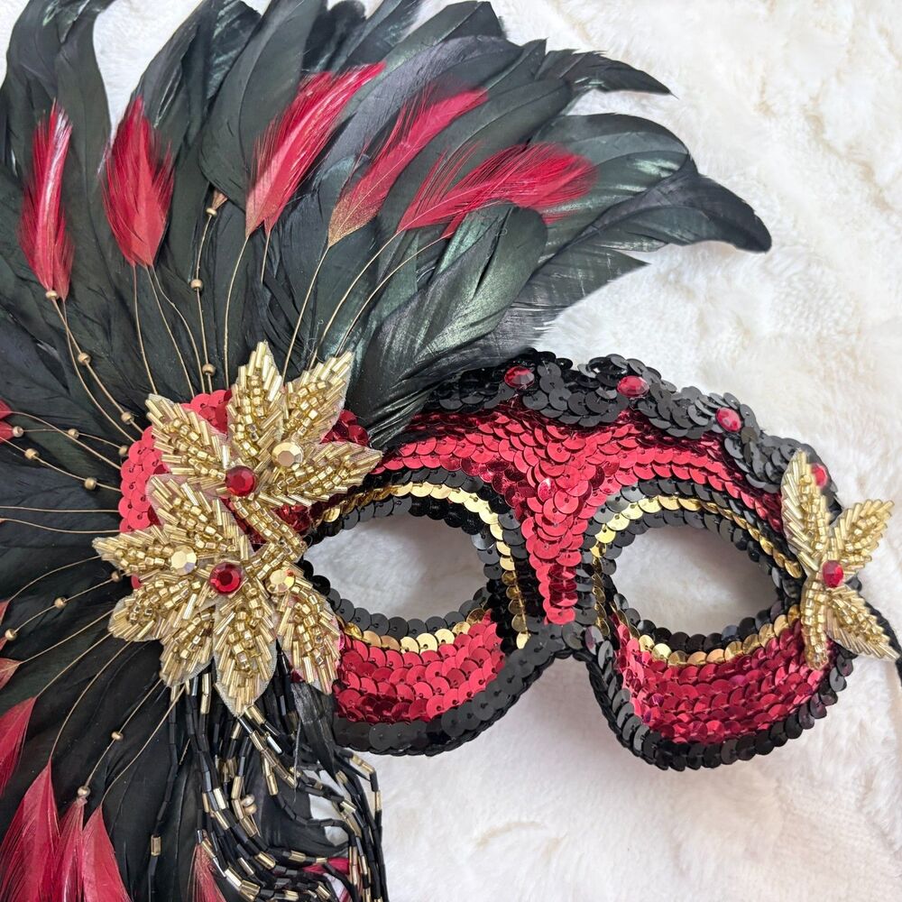 Handmade Designer Masquerade Mask Gypsy Renaissance Wearable Art - Picture 2 of 11